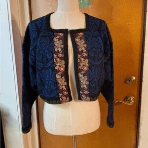 Stunning Oleana wool cropped cardigan sweater.